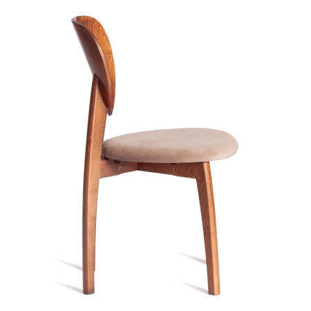 Стул DIAMANTE мягкое сидение, ткань и дерево, коричневый