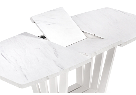 Стол деревянный Эудес мрамор леванто белый