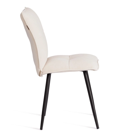 Стул обеденный Sweet белый и серый, ткань и металл, мягкое сиденье, без подлокотников