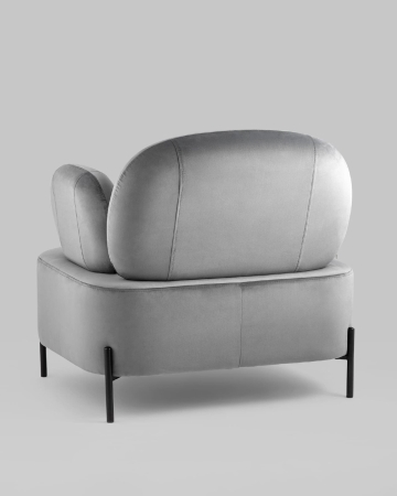 Кресло Кэнди с подлокотниками велюр серый