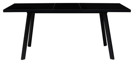 Стол ФИН 120 черный, стекло, черный каркас