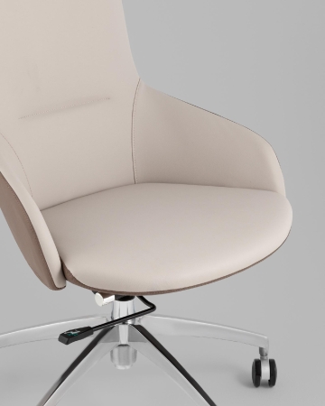 Кресло офисное Soulo TopChairs светло-серый, коричневый