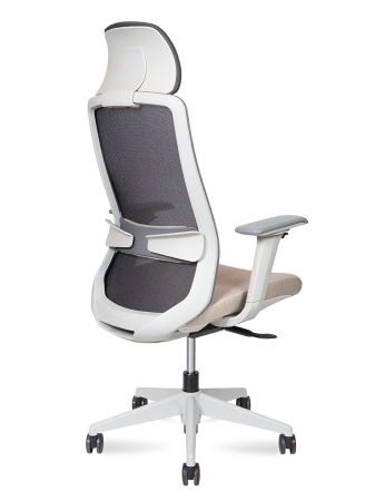 Кресло офисное Como бежевый, ткань и пластик, мягкое сиденье, с подлокотниками