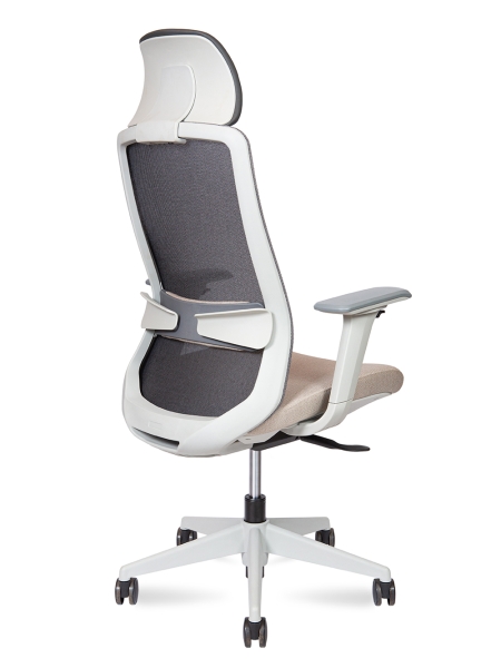 Кресло офисное Como бежевый, ткань и пластик, мягкое сиденье, с подлокотниками