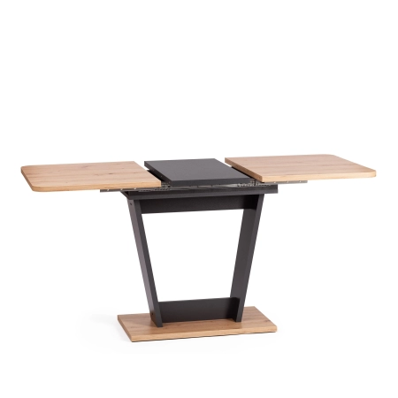 Стол обеденный FOX раздвижной, дерево, темное дерево, черный