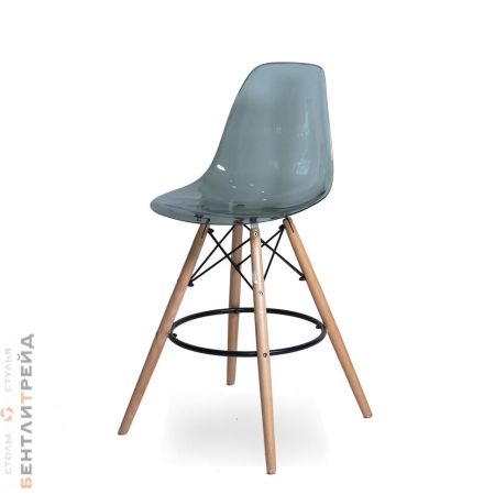 Барный стул Eames 3BT серый прозрачный пластик