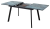 Стол АРУБА 140 АКВАМАРИН, стекло, черный каркас