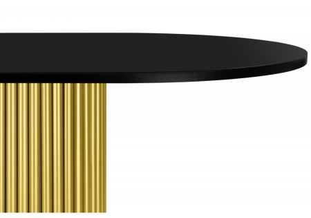 Стол деревянный Барон О 200 х 90 черная пленка шагрень, золотые ноги