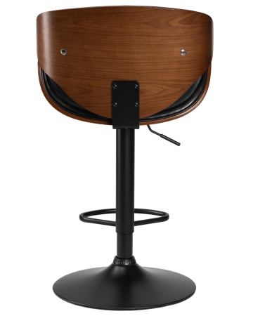 Набор 2 шт Стул барный KARTER BLACK, коричневый орех дерево (BWW), черный PU