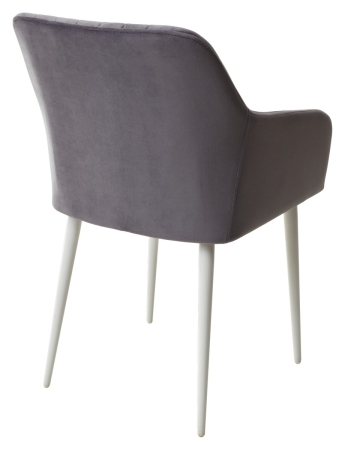 Стул BRANDY-X серый #27 белый каркас, велюр