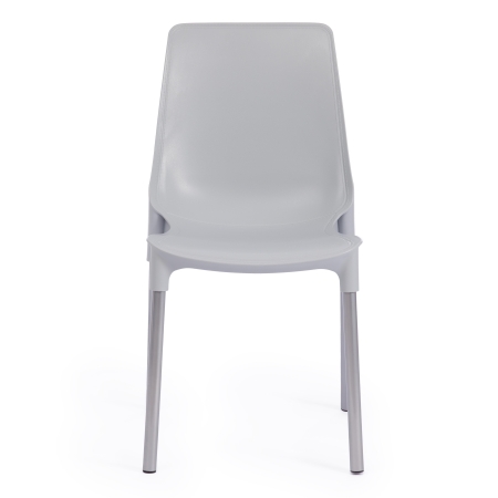 Стул GENIUS (mod 75) металл и пластик, 46x56x84cм, серый, ножки хром
