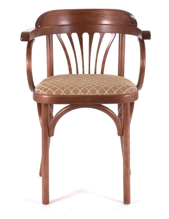 Деревянный стул Венский средний тон с мягким сиденьем из ткани 2 caramel