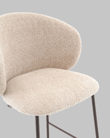 Стул полубарный Блейз букле капучино, каркас серо-коричневый