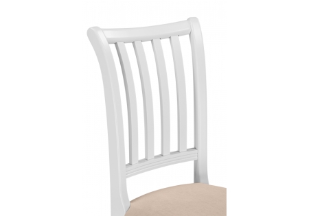 Стул деревянный Фрезино с проножкой бежевый велюр, белый