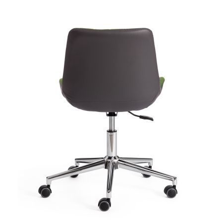 Кресло STYLE экошерсть и экокожа, зеленый и металик, 1811-43 и 36