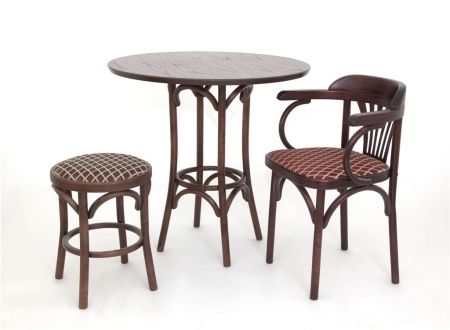 Стол деревянный круглый Зальцбург темный тон