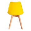 Стул TULIP желтый, экокожа и дерево и пластик, твердое сиденье, без подлокотников