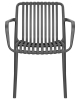 Стул WALTER ARM серый, пластик, твердое сиденье, с подлокотниками