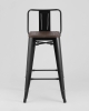 Стул полубарный TOLIX WOOD со спинкой черный глянцевый