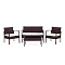 Лаундж сет (диван + 2 кресла + столик + подушки) (mod. 210000) пластиковый ротанг, 106х60х71см/59х60х71см/75х41х38см, коричневый, бежевый