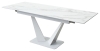 Стол Ниагара 140 белый мрамор, стекло, белый каркас