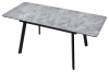 Стол АРУБА 140 Серый мрамор СКОРПИО, стекло, черный каркас