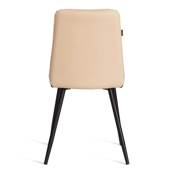Стул обеденный Asti бежевый, экокожа и металл, мягкое сиденье, без подлокотников