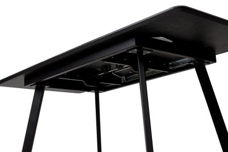 Стол АРУБА 140 МЕЙДЖИК, стекло, черный каркас