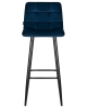 Стул барный NICOLE черные матовые ножки, темно-синий велюр 108-95