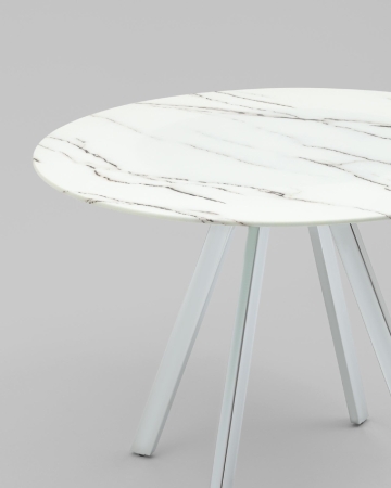 Стол обеденный Хьюстон D100 белый стеклянный