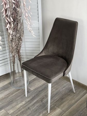 Стул NEPAL-P графит #14 велюр, белый каркас