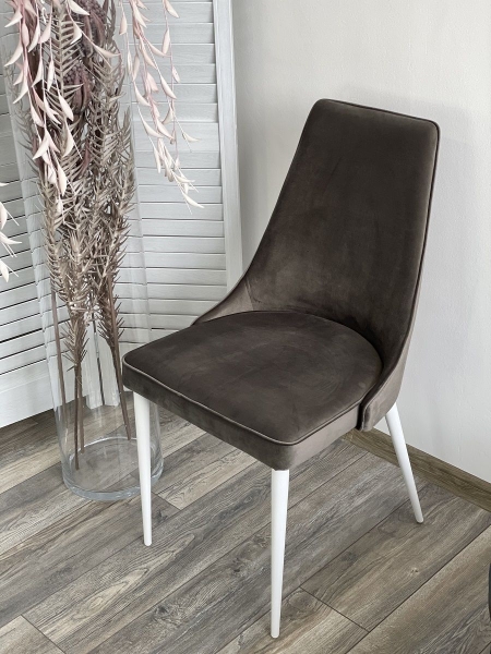 Стул NEPAL-P графит #14 велюр, белый каркас