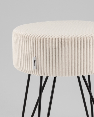 Пуф Спейси велюр рельефный молочный