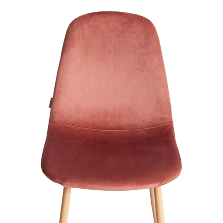 Стул BREEZE (mod. JSC-58) велюр и металл, красный и светлое дерево