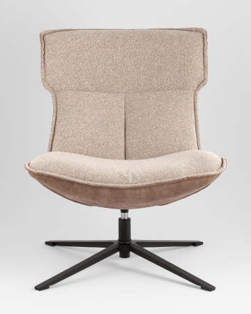 Кресло лаунж Sway бежевый с коричневым