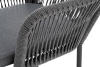 "Лион" стул плетеный из роупа, каркас алюминий серый (RAL7022) муар, роуп серый круглый, ткань серая 017