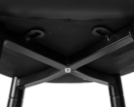 Стул барный NICOLE черные матовые ножки, черная экокожа P-01