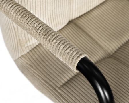 Набор 2 шт Стул барный KRUGER ARM BLACK, бежевый вельвет (LAR-E2041-04)