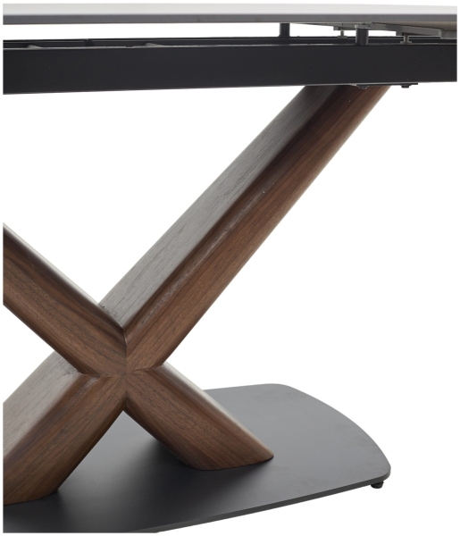 Стол BLANCO 160 MATT BLACK MARBLE SOLID CERAMIC, орех