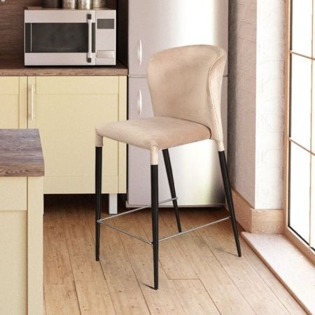 Стул полубарный Albert бархат бежевый, опора конус