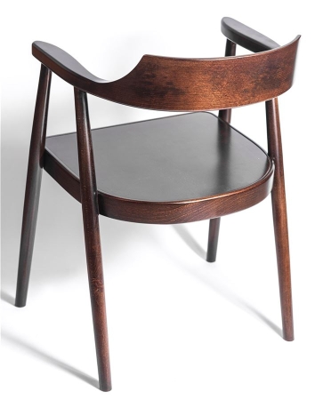 Деревянное полукресло венское Mercurius темный орех с твердым сиденьем