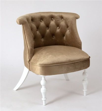 Кресло Бархат эмаль белая, 5 - золото