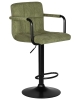Набор 2 шт Стул барный KRUGER ARM BLACK, зеленый вельвет (LAR-E2041-7)