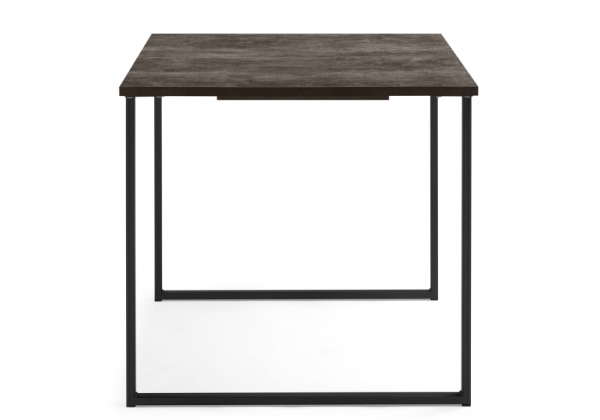 Стол деревянный Лиман 117 (157) x 77 бетон темный, черный матовый