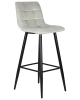 Стул барный NICOLE черные матовые ножки, светло-серый велюр 108-52