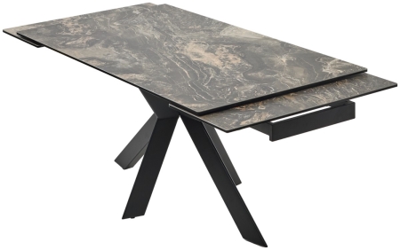 Стол BELLUNO 160 KL-176, итальянская керамика, черный каркас