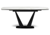 Керамический стол Вейл 140(180)х80 белый мрамор snow white, черный