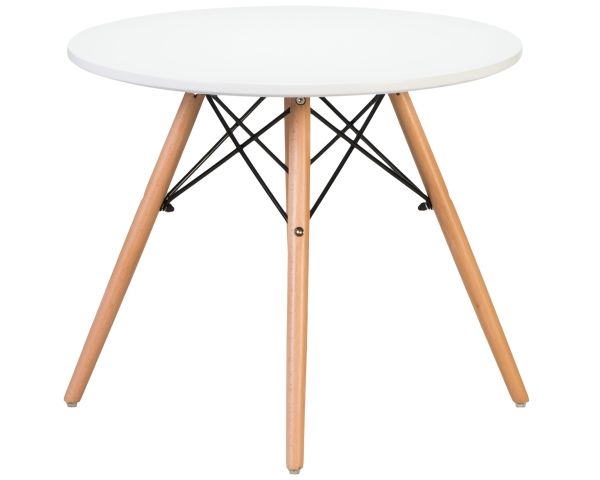 Стол журнальный SHELLEY белая столешница, ножки светлый бук