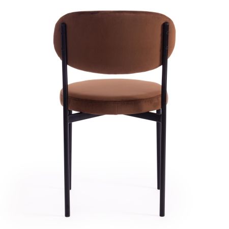 Стул REVO (mod. 7033) ткань и металл, 47х54х82 см, высота до сиденья 47 см, коричневый бархат 11, черный