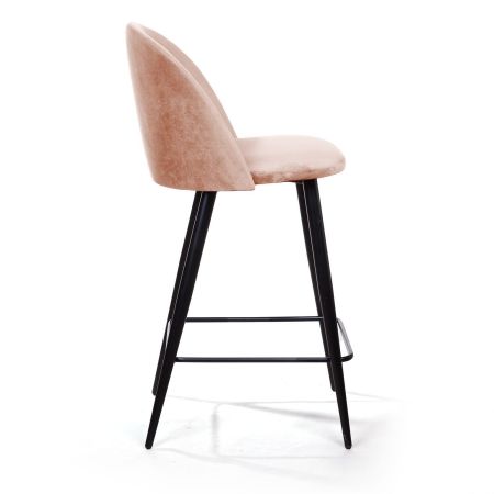 Стул полубарный Thomas бархат бежевый